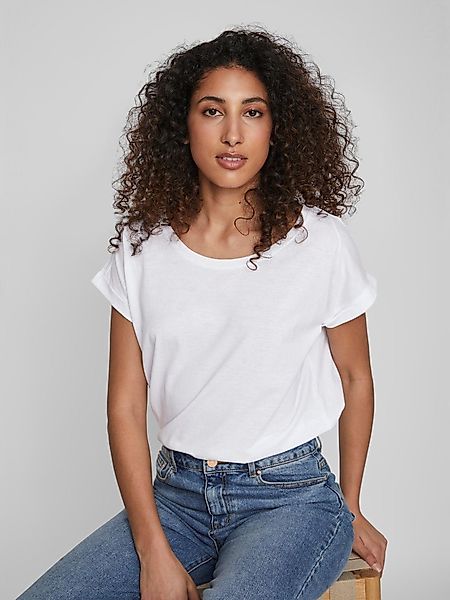 Vila T-Shirt Basic Kurzarm Fledermausärmel VIDREAMERS günstig online kaufen