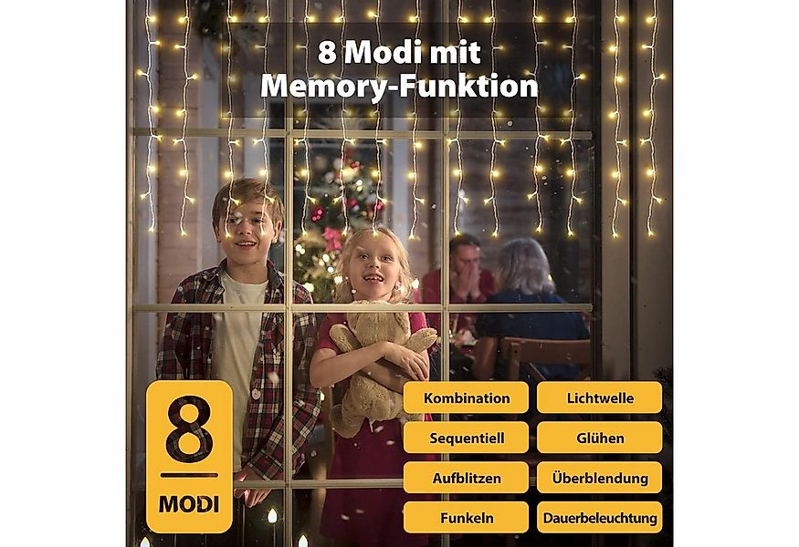 Salcar LED-Lichtervorhang LED Lichterkette Eisregenvorhang Außen, 8 Beleuch günstig online kaufen