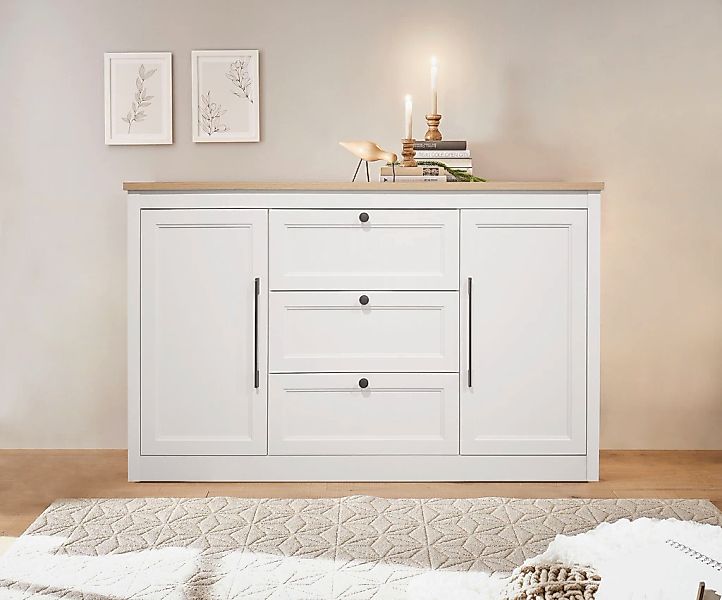 OTTO home Sideboard "Ismund", aus MDF, mit Holz-Zierleiste, schwarzen Metal günstig online kaufen