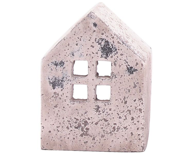 matches21 HOME & HOBBY Kerzenhalter Windlicht Haus Antik Optik Zement creme günstig online kaufen