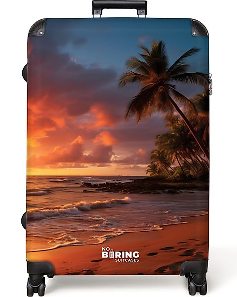 NoBoringSuitcases.com© Hartschalen-Trolley Strand mit Palme bei günstig online kaufen