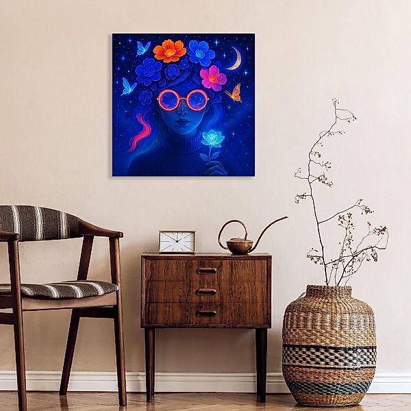 queence Acrylglasbild "Sternenblume", Bilder von Frauen-Fantasy-Frau-Gemäld günstig online kaufen