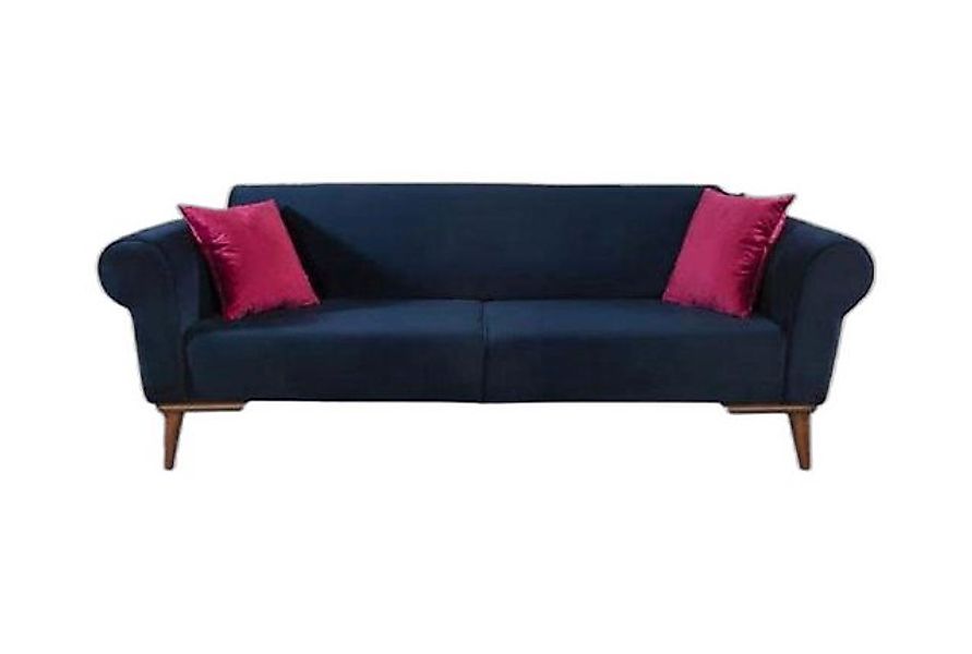 Xlmoebel Sofa Blaues Dreisitzersofa 3-Sitzer Gewebe Luxus Polstermöbel Couc günstig online kaufen