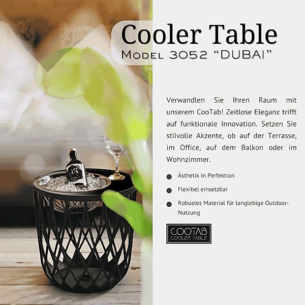 COOTAB Cooler Table Beistelltisch "4-in-1 Loungetisch mit Edelstahl-Kühler günstig online kaufen