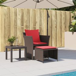 vidaXL Gartenlounge-Set Gartenstuhl mit Fußhocker Braun günstig online kaufen