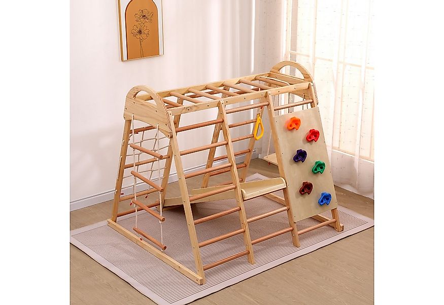 MC Star Klettergerüst 7-in-1-Multifunktions-Klettergerüst Massivholz Sperrh günstig online kaufen