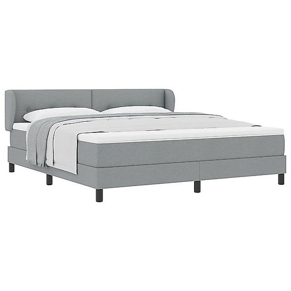 vidaXL Bett Boxspringbett mit Matratze Hellgrau 180x200 cm Stoff (1-tlg) günstig online kaufen