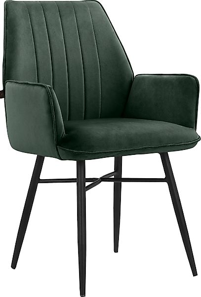 Leonique Esszimmerstuhl »Hrodwyn« () 2 Stk. Veloursstoff Sitz gepolstert, m günstig online kaufen
