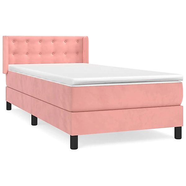 vidaXL Boxspringbett mit Matratze Rosa 80x200 cm Samt1534961 günstig online kaufen