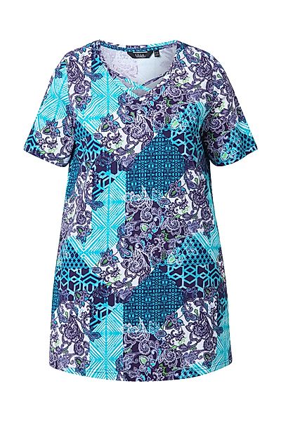 Ulla Popken Longshirt Longshirt Patchdruck A-Linie günstig online kaufen