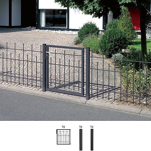 Alberts Zauneinzeltür "Madrid", Breite: 100 cm, Höhe 80 und 100 cm, feuerve günstig online kaufen