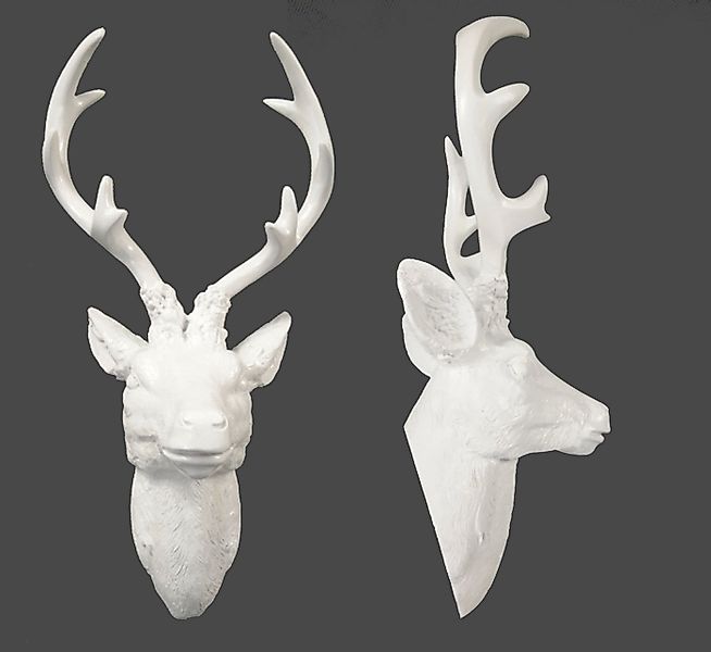 Spetebo Dekogeweih Hirschgeweih weiß - 30 cm (Stück, 1 St., Geweih), Hirsch günstig online kaufen