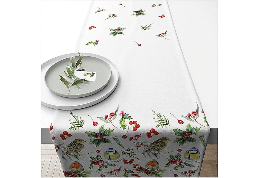 Ambiente® Tischläufer Birds in winter (1-tlg, 1-teilig), Tischläufer Tischd günstig online kaufen