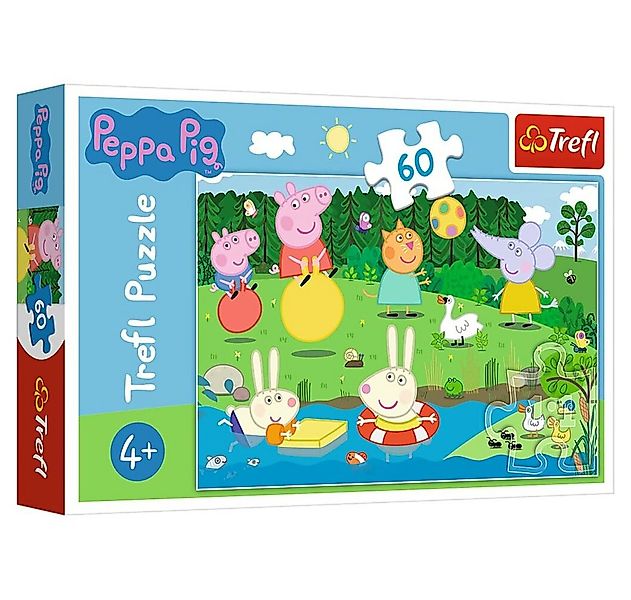 Trefl Puzzle Puzzle Peppa Pig am Teich 60 Teile, Puzzleteile günstig online kaufen