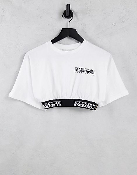 Napapijri – Box – Kurz geschnittenes T-Shirt in Weiß günstig online kaufen