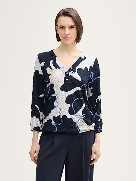 TOM TAILOR 3/4-Arm-Shirt Crinkle Blusenshirt Crinkle günstig online kaufen