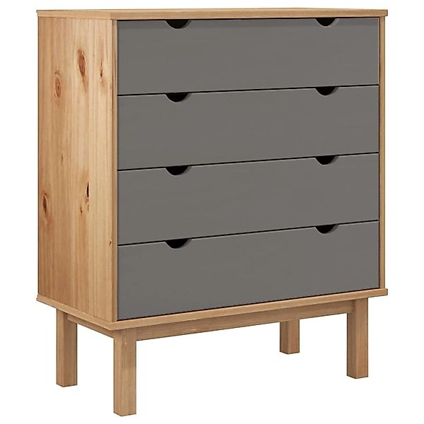 vidaXL Schubladenschrank OTTA Braun&Grau 76,5x39,5x90 cm Massivholz günstig online kaufen