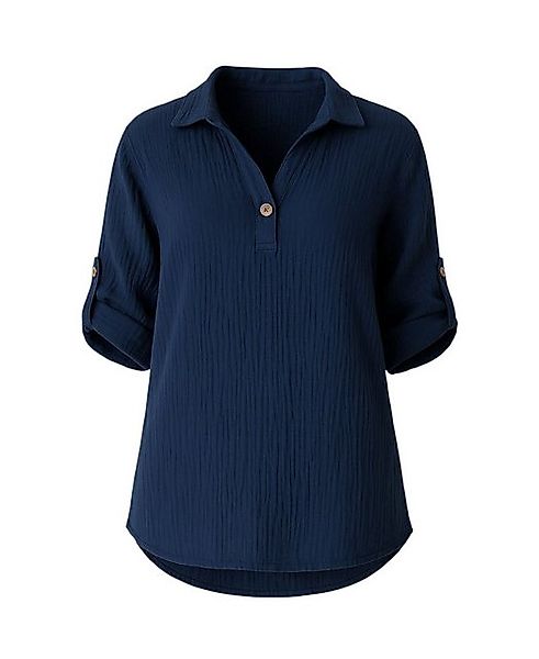 WENOR Schlupfbluse Musselin, 100 % Baumwolle, Halbarm, Oversize,Einheitsgrö günstig online kaufen