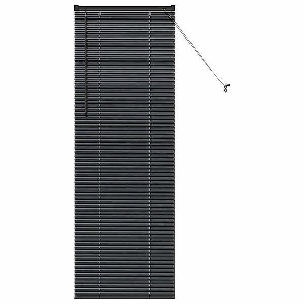 Rollo Fensterjalousie mit Vorhängen Schwarz Aluminium, günstig online kaufen