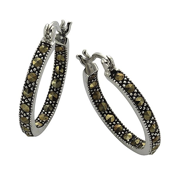 Zeeme Paar Creolen Silber 925 oxidiert günstig online kaufen