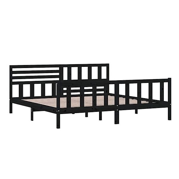 vidaXL Bettgestell Massivholzbett Schwarz 200x200 cm Doppelbett Bett Bettra günstig online kaufen