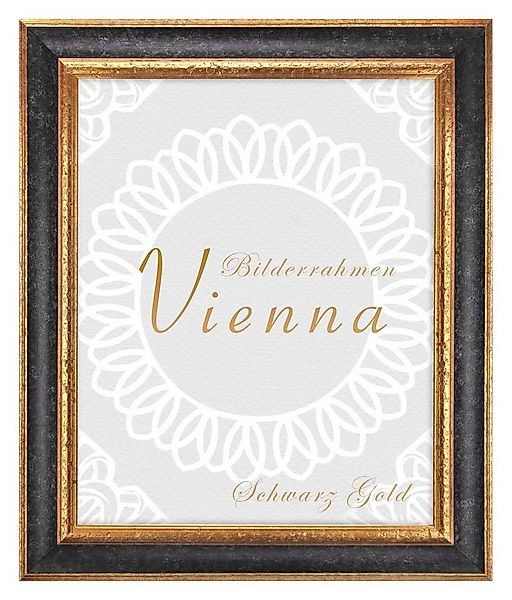 Einzelrahmen Bilderrahmen Vienna, (1 Stück), 21x30 cm, Schwarz Gold, Holz günstig online kaufen