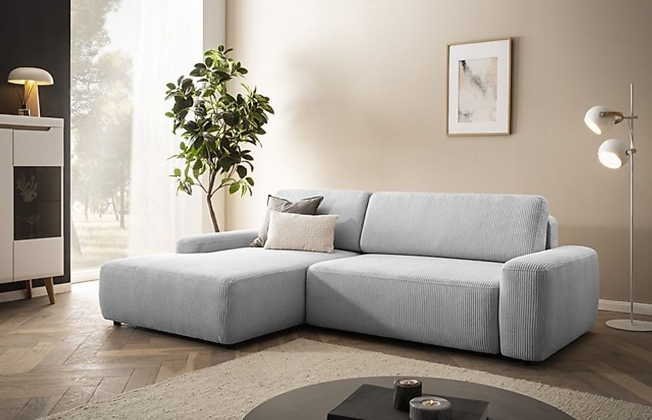 INOSIGN Ecksofa »TORGE (264cm), Schlafsofa in Cord, Samtvelours o Struktur günstig online kaufen