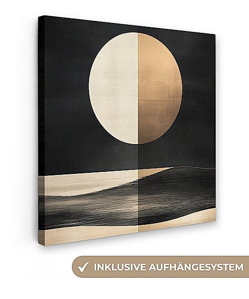OneMillionCanvasses® Leinwandbild Mond - Kreis - Gold, Fotodruck (1 St), Wa günstig online kaufen