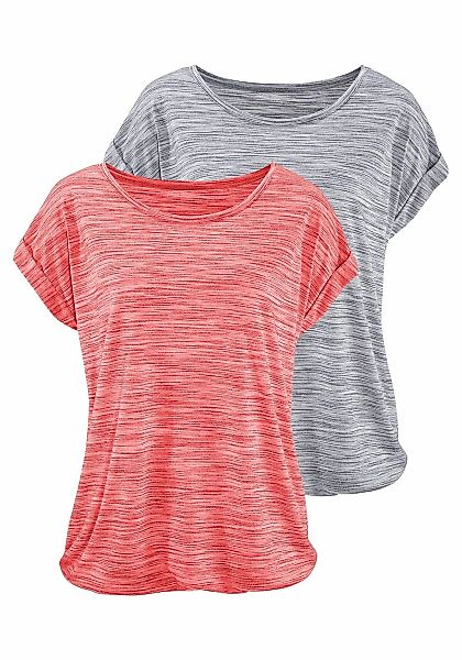 Beachtime Kurzarmshirt mit Struktureffekt (2er-Pack) aus pflegeleichter Qua günstig online kaufen