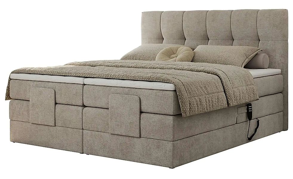Motor Boxspringbett mit Bettkasten Vittoria ¦ beige ¦ Maße (cm): B: 148 H: günstig online kaufen
