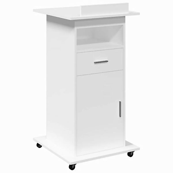 vidaXL Aktenschrank Aktenschrank Rednerpult mit Rollen Schublade Weiß 55x55 günstig online kaufen