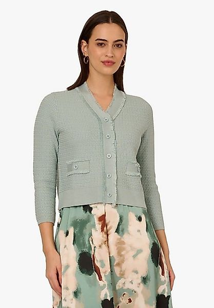 Adrianna Papell Strickjacke Knit Frayed Waffle Crop Cardigan Sweater Casual günstig online kaufen
