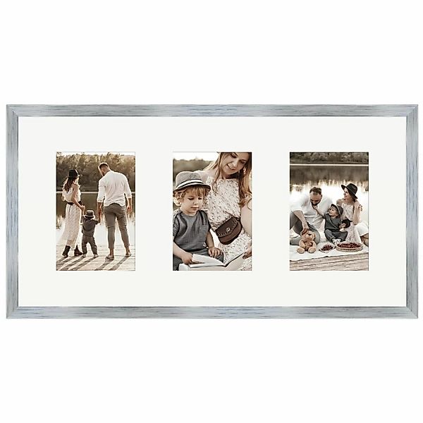 WANDStyle Galerierahmen G950 in Silber 25 x 50 cm für 3 Bilder im Format 10 günstig online kaufen