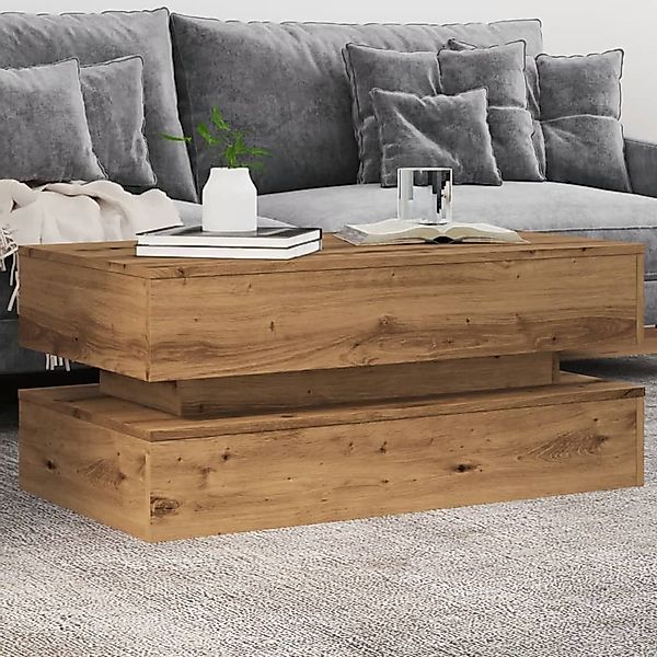 vidaXL Couchtisch, Couchtisch mit LED-Leuchten Artisan-Eiche günstig online kaufen