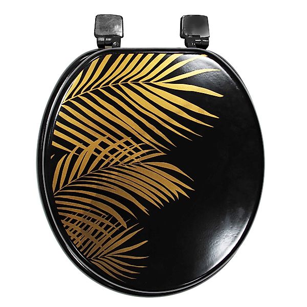 dynamic24 WC-Sitz Palme schwarz gold mit günstig online kaufen