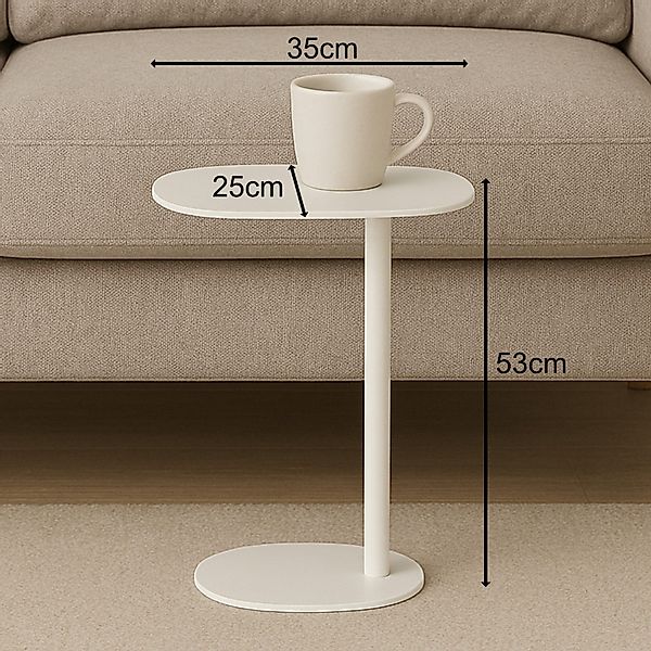 Koopman Beistelltisch Sofatisch Metalltisch Oval 53x35x25 günstig online kaufen