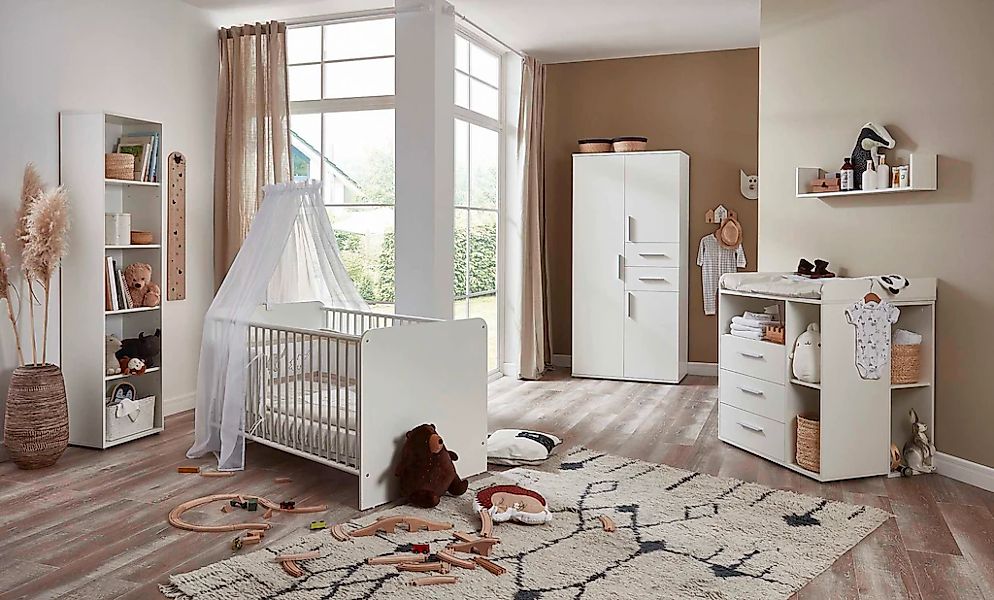 BMG Möbel Babyzimmer-Komplettset "Lea", (Set, 7 tlg., Bett, Wickelkommode, günstig online kaufen