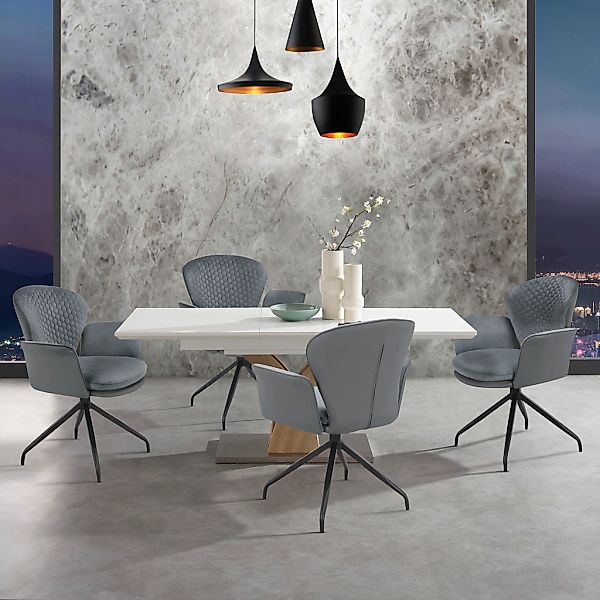 PLACES OF STYLE Esszimmerstuhl "Leonidas" () 2 Stk. Kunstleder  Veloursstof günstig online kaufen