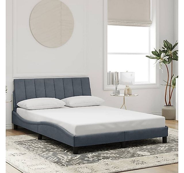 furnicato Bettgestell ohne Matratze "Hanko" Dunkelgrau 120x200 cm Samt (1-t günstig online kaufen