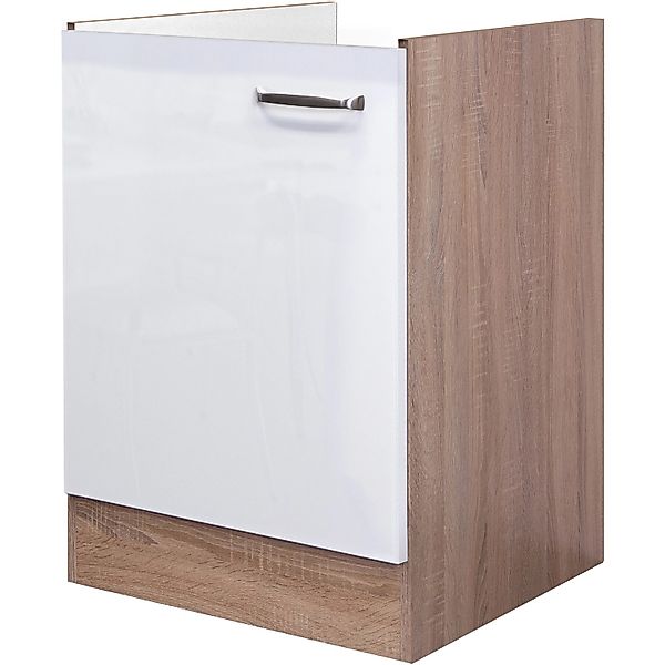 Flex-Well Exclusiv Spülenunterschrank Valero 50cm Hochglanz Weiß-Sonoma Eic günstig online kaufen