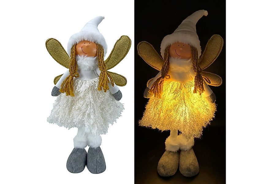 Online-Fuchs LED-Dekofigur süßer Engel mit Flügeln und LED-Lichterkette - W günstig online kaufen