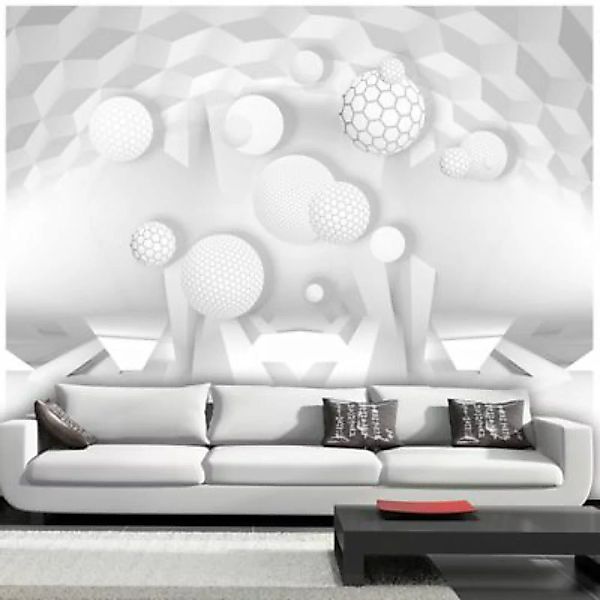 artgeist Fototapete Circles in the Space grau/weiß Gr. 300 x 210 günstig online kaufen