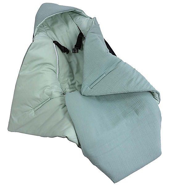 Babydecke Einschlagdecke Musselin graublau/pastellgrün, HOBEA-Germany, 3- günstig online kaufen