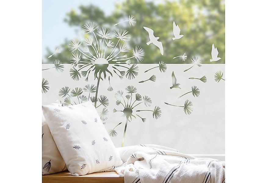 Bilderdepot24 Fensterfolie statisch haftend Motiv Fensterdeko Pusteblumen V günstig online kaufen
