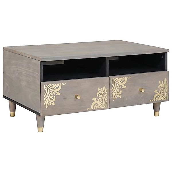 vidaXL Couchtisch Grau 80 x 54 x 40 cm massives Mangoholz 4018785 günstig online kaufen