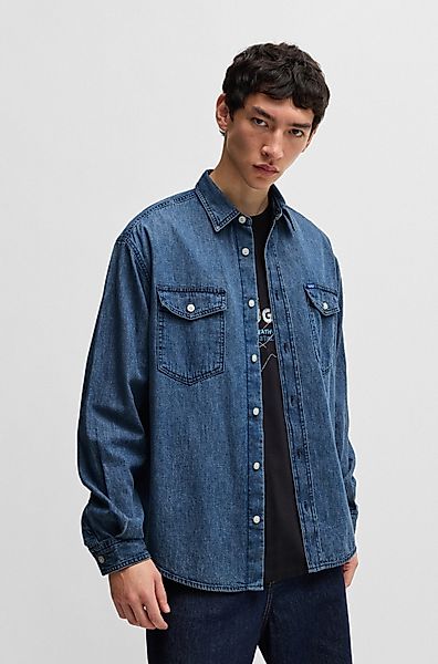 HUGO Blue Jeanshemd Ebino in cooler günstig online kaufen