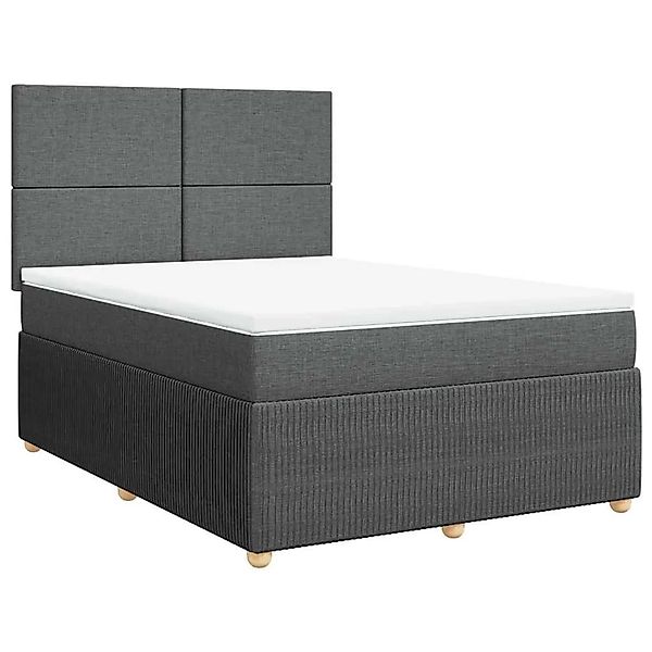 vidaXL Boxspringbett mit Matratze Dunkelgrau 160x200 cm Stoff 3294401 günstig online kaufen