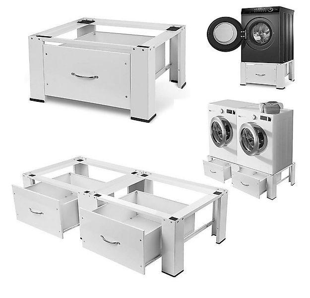 XERSEK Waschmaschinenuntergestell Einzel/Doppel Stahl Waschmaschinen Sockel günstig online kaufen