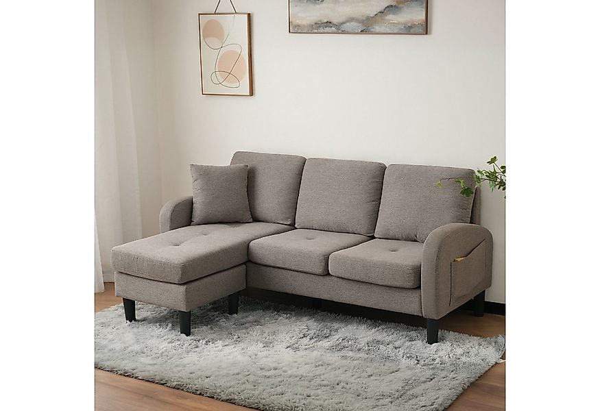 Ulife Ecksofa L-förmiges Ecksofa mit Chaiselongue, 3-Sitzer, 185 x 118 x 82 günstig online kaufen