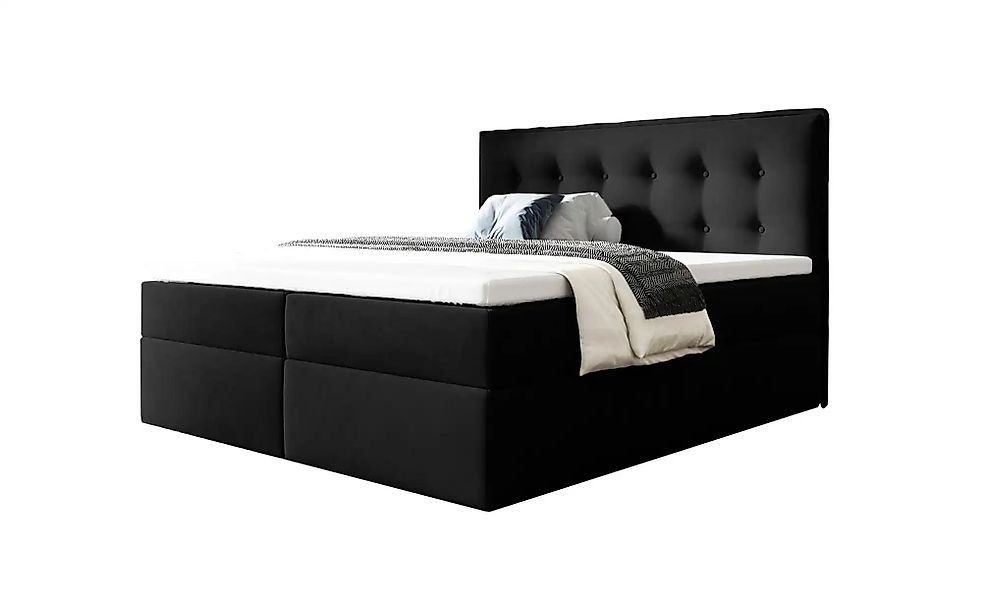 Boxbett 200x200 Grau   ¦ schwarz ¦ Maße (cm): B: 160 H: 110 Betten > Polste günstig online kaufen